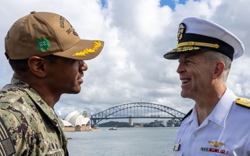 Commander, U.S. 7th Fleet Vice Adm. Pat Hannifin visits USS Fitzgerald during Exercise Kakadu 2026
