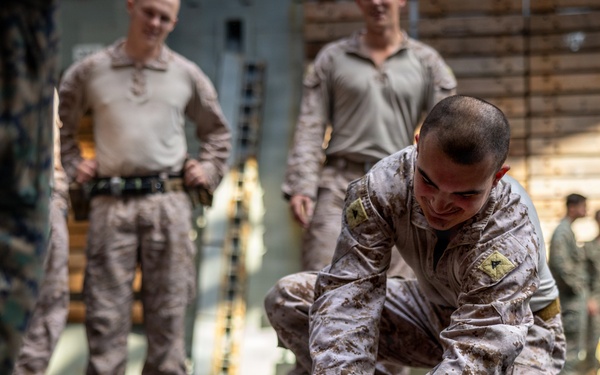 11th MEU Marines, Sailors Conduct TCCC and Patrolling Tactics Training Aboard USS Comstock