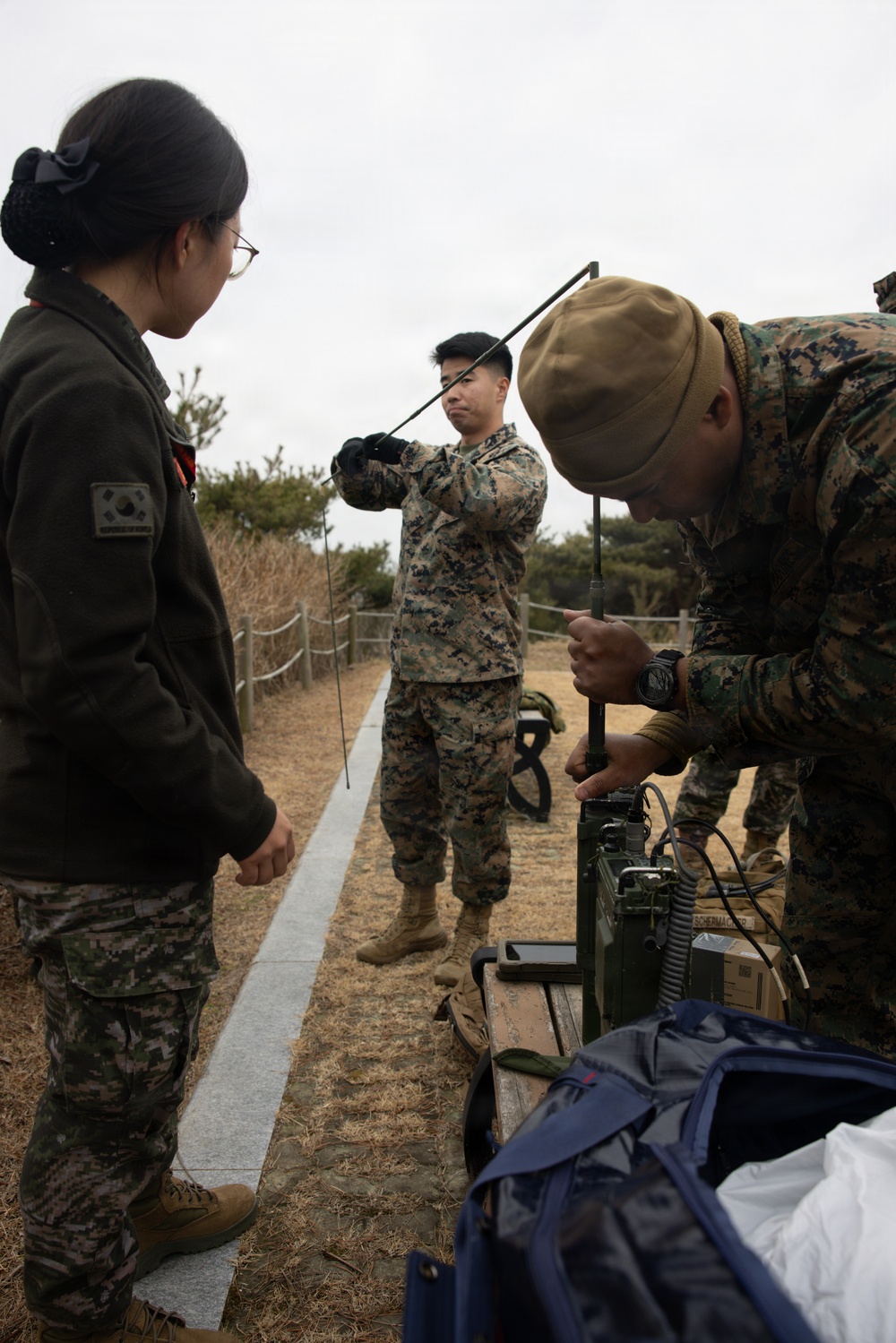 5th Air Naval Gunfire Liaison Company Marines conduct communications site surveys and joint training with Republic of Korea forces