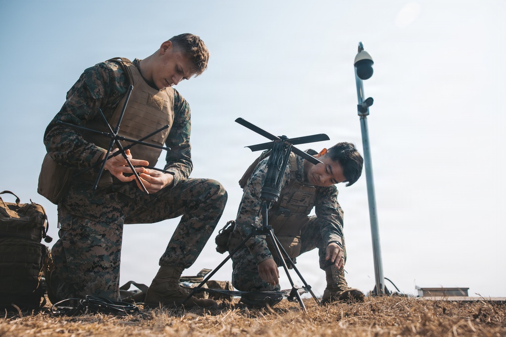 5th Air Naval Gunfire Liaison Company Marines operate communications systems and observe targets during Freedom Shield 26
