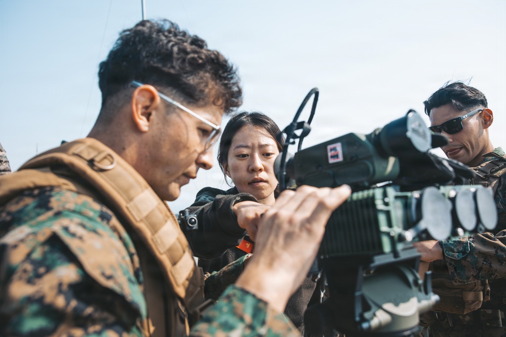 5th Air Naval Gunfire Liaison Company Marines operate communications systems and observe targets during Freedom Shield 26