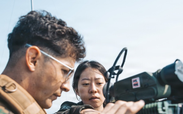 5th Air Naval Gunfire Liaison Company Marines operate communications systems and observe targets during Freedom Shield 26