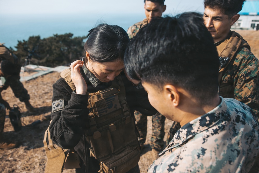 5th Air Naval Gunfire Liaison Company Marines operate communications systems and observe targets during Freedom Shield 26