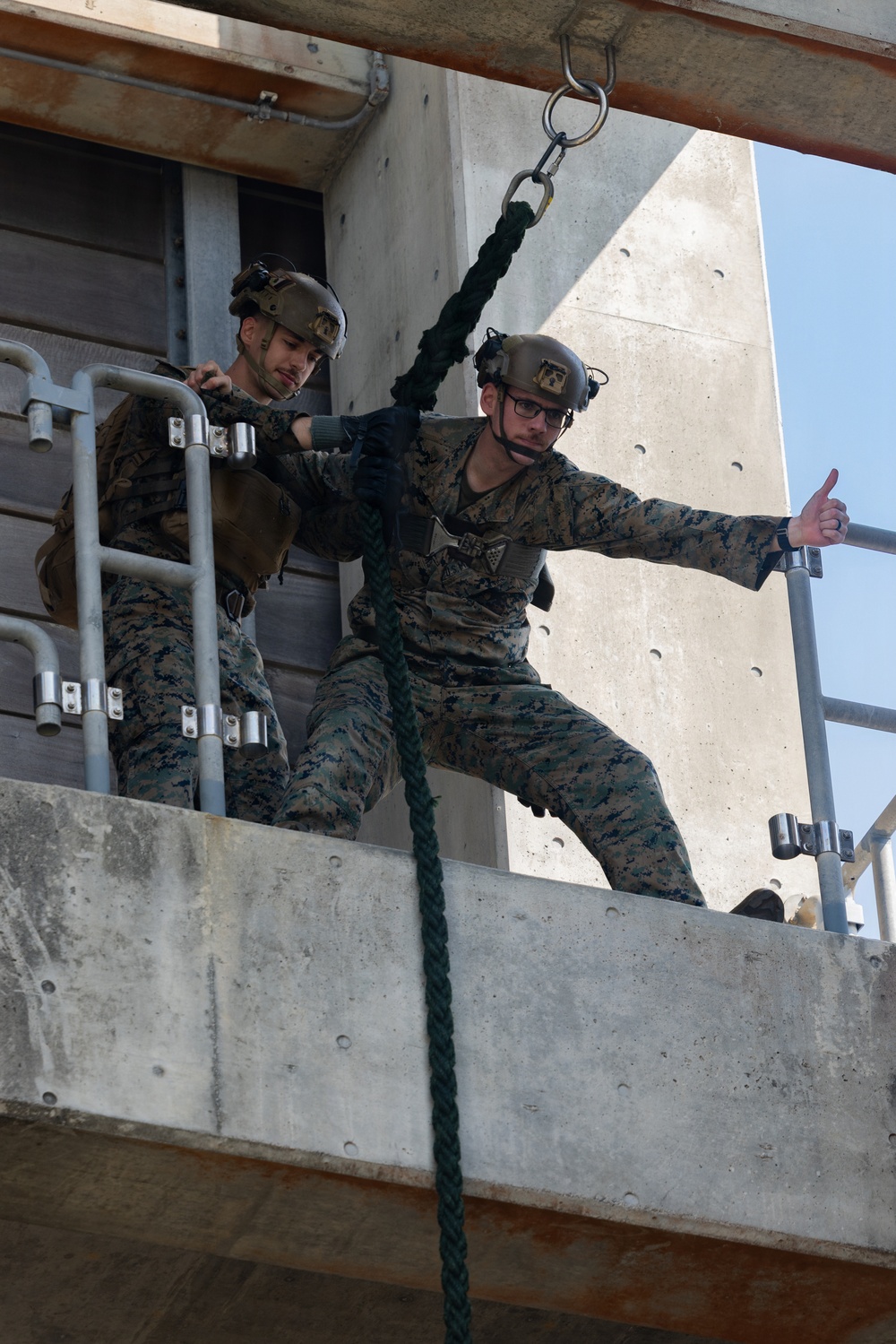 U.S. Marines with 4th Marine Regiment Conduct Fast-Rope Training