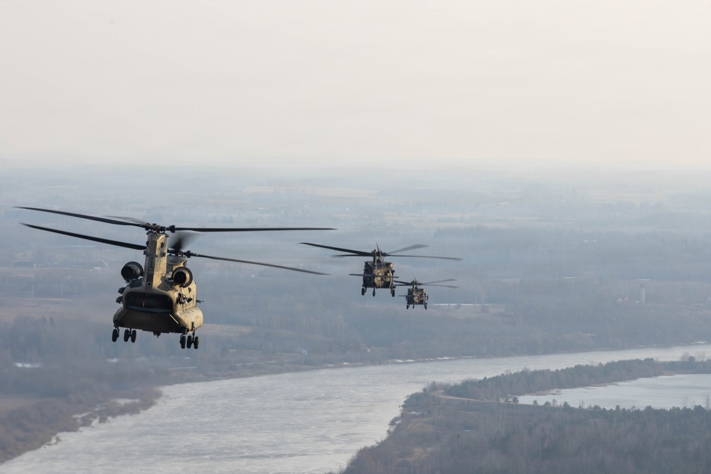 3rd CAB participates in a combined multinational air assault exercise Operation Perkons Strike