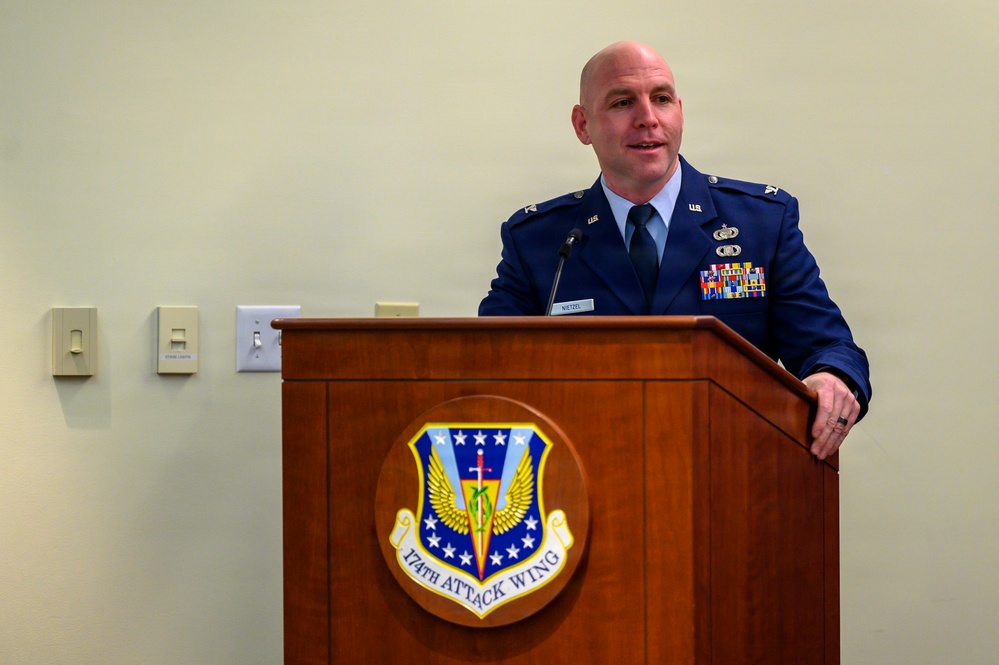 Maintenance Group Commander Speaks During Promotion Ceremony