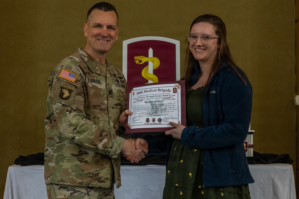 30th Medical Brigade Volunteer of the Quarter Recognition Ceremony