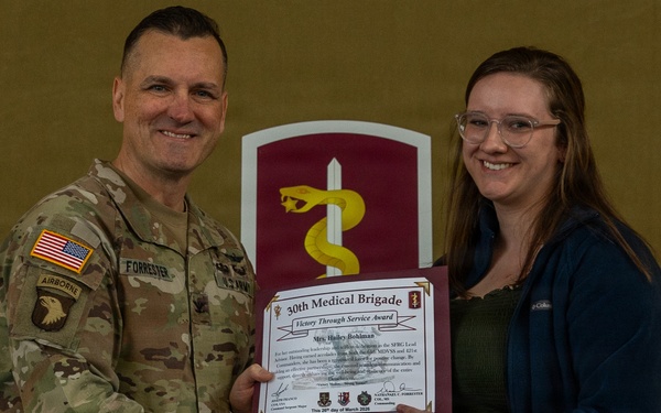 30th Medical Brigade Volunteer of the Quarter Recognition Ceremony