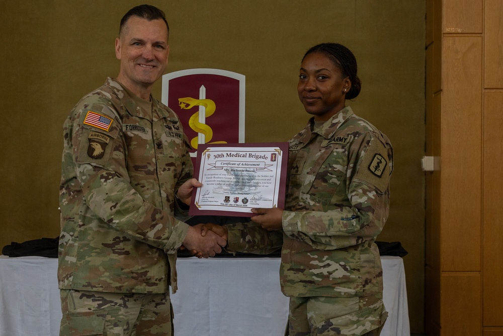 30th Medical Brigade Volunteer of the Quarter Recognition Ceremony