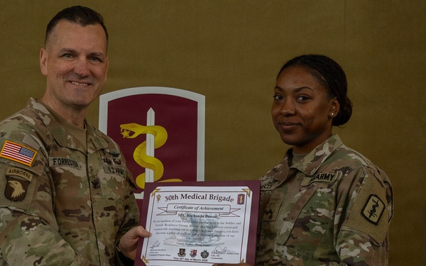30th Medical Brigade Volunteer of the Quarter Recognition Ceremony