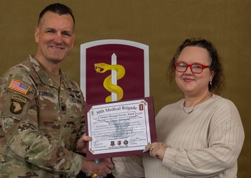 30th Medical Brigade Volunteer of the Quarter Recognition Ceremony