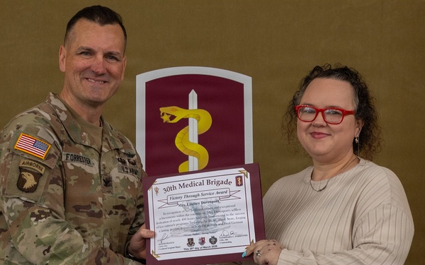 30th Medical Brigade Volunteer of the Quarter Recognition Ceremony