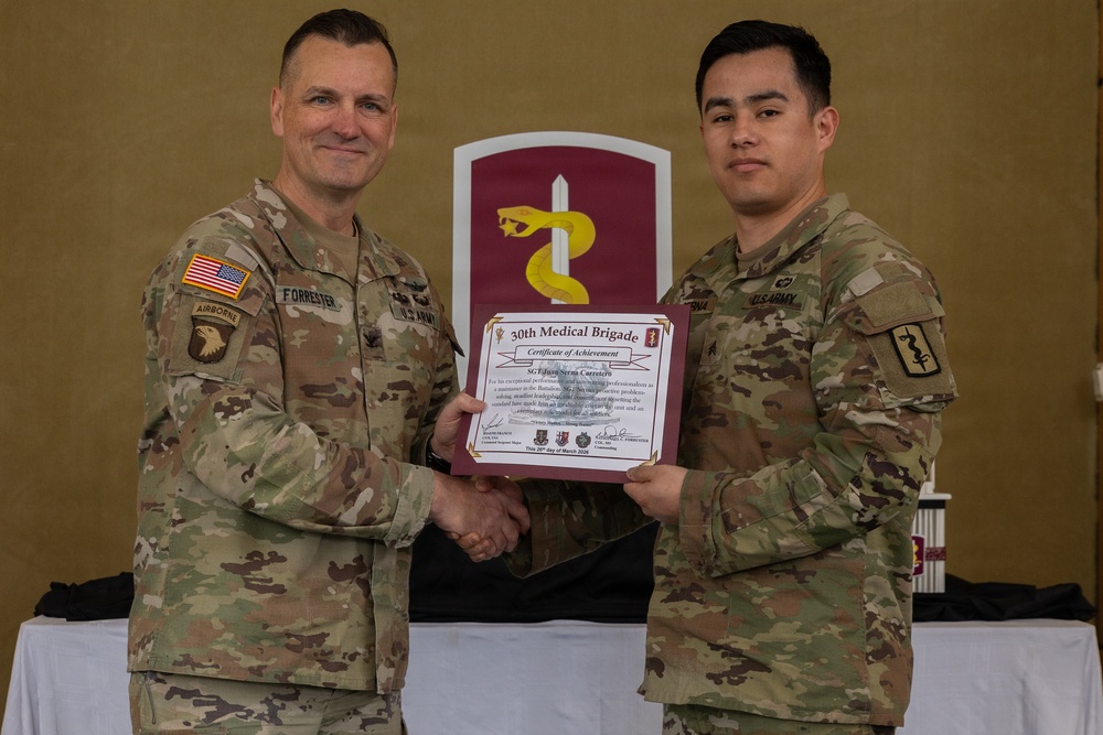 30th Medical Brigade Volunteer of the Quarter Recognition Ceremony