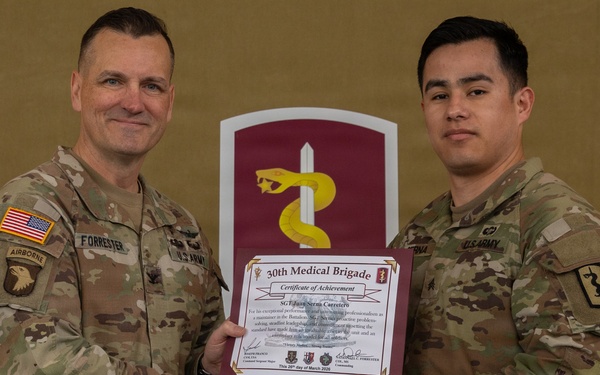 30th Medical Brigade Volunteer of the Quarter Recognition Ceremony