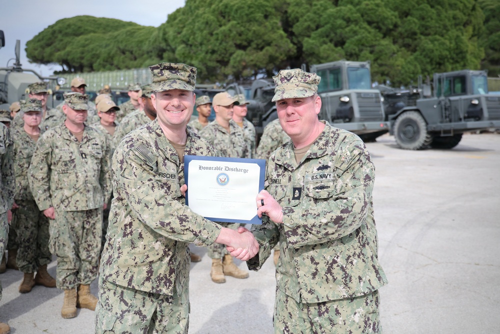 Chief Builder Sean Purnell Reenlists at 22 NCR in Rota