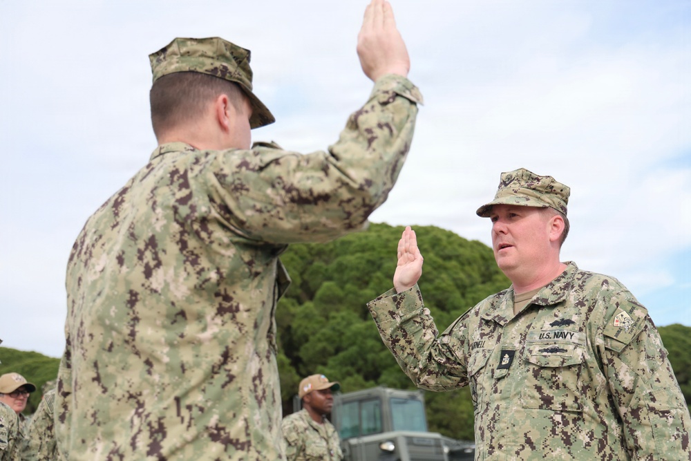 Chief Builder Sean Purnell Reenlists at 22 NCR in Rota
