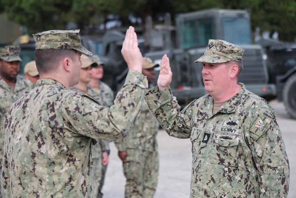 Chief Builder Sean Purnell Reenlists at 22 NCR in Rota