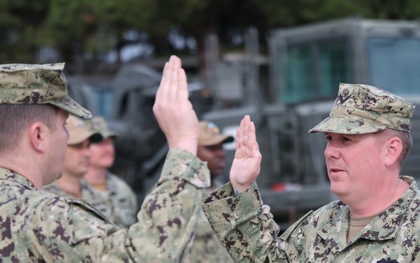 Chief Builder Sean Purnell Reenlists at 22 NCR in Rota