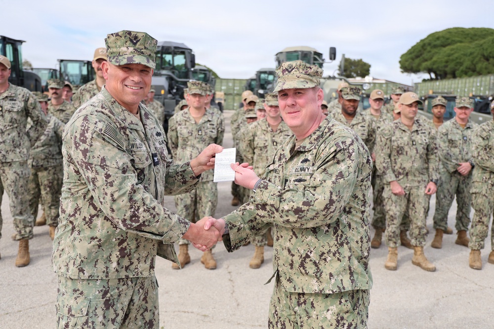Chief Builder Sean Purnell Reenlists at 22 NCR in Rota