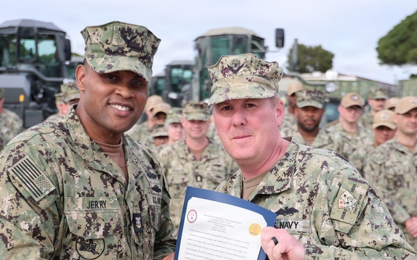 Chief Builder Sean Purnell Reenlists at 22 NCR in Rota