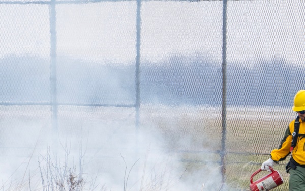 Wright-Patt conducts perscribed burn on historic prairie.