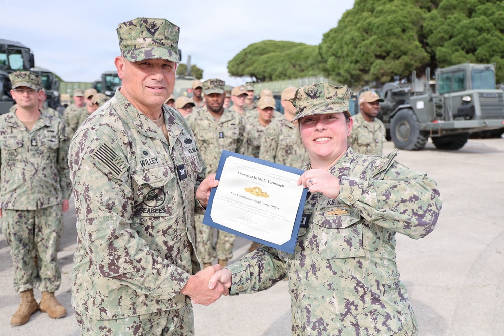 Lt. Krista Yarbrough Earns Navy Expeditionary Supply Corps Insignia