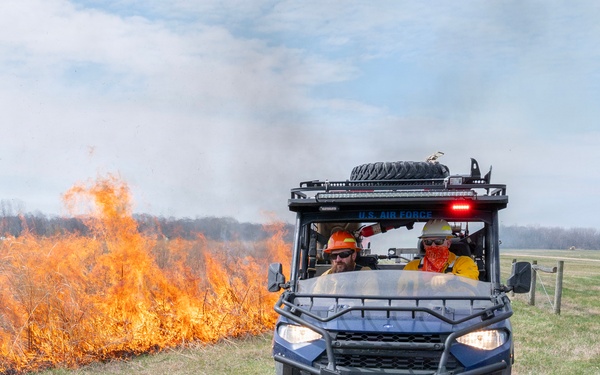 Wright-Patt conducts perscribed burn on historic prairie.