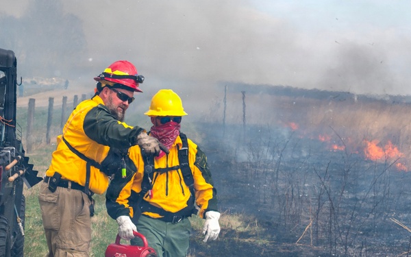 Wright-Patt conducts perscribed burn on historic prairie.