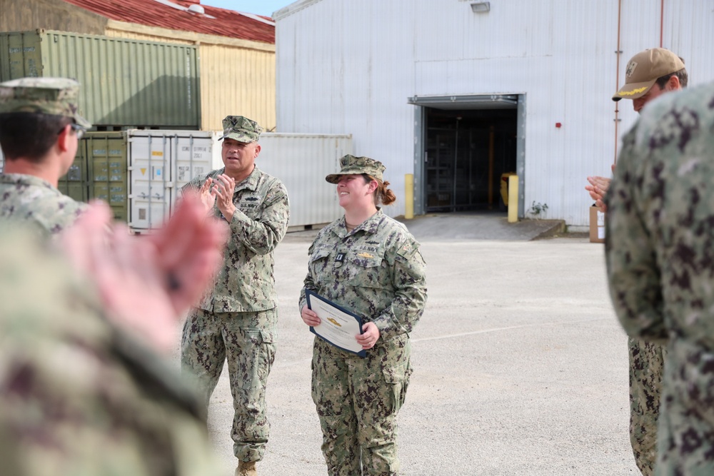 Lt. Krista Yarbrough Earns Navy Expeditionary Supply Corps Insignia