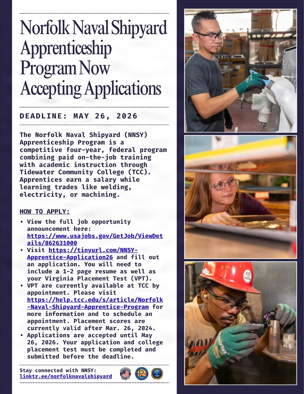 NNSY Now Accepting Applications for the Apprenticeship Program