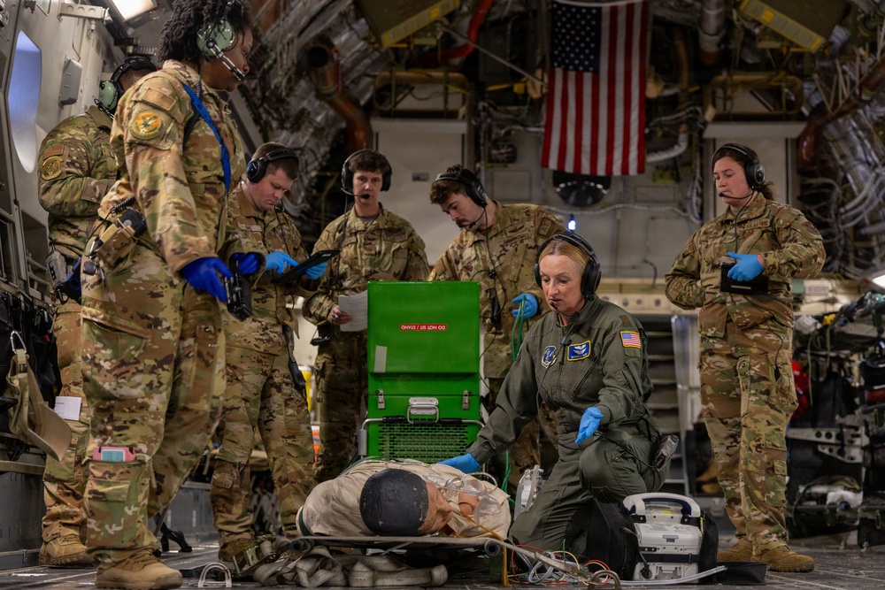 156th Airlift Squadron and 156th Aeromedical Evacuation Squadron participate in training sortie