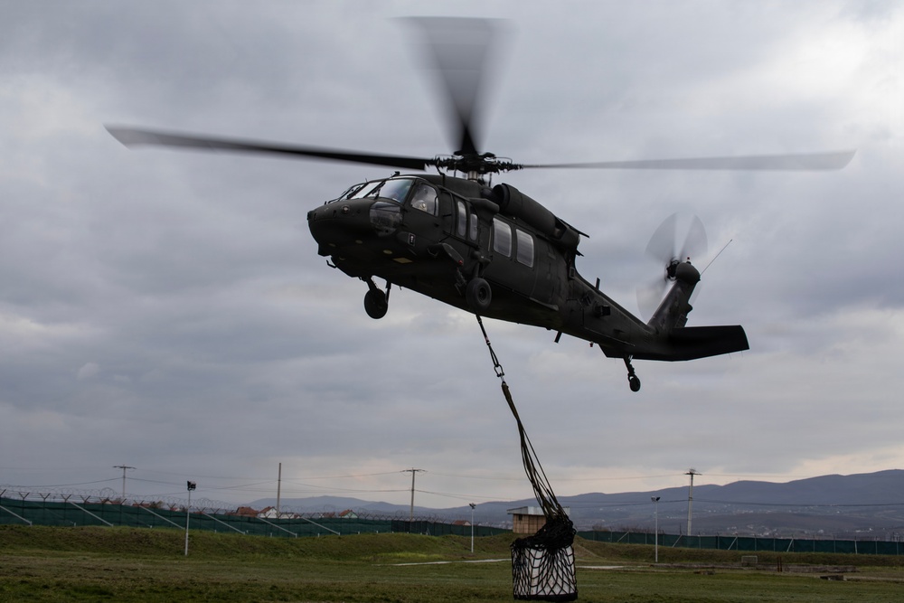 U.S. and Swiss forces conduct sling-load training in Kosovo