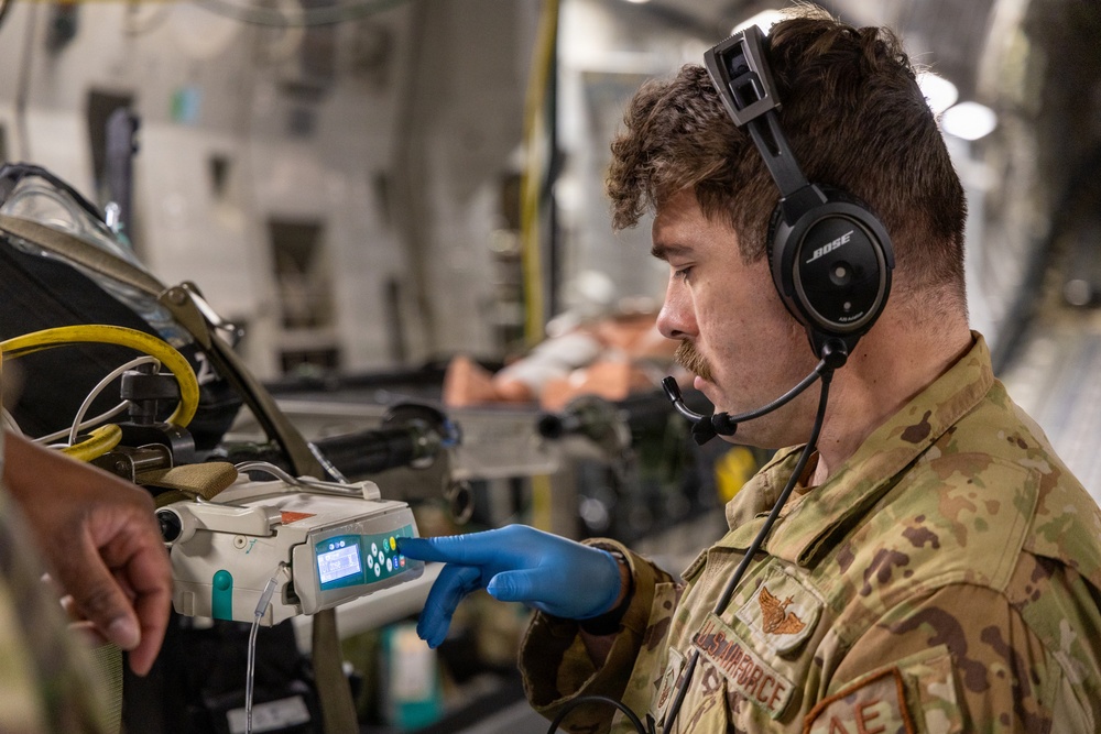 156th Airlift Squadron and 156th Aeromedical Evacuation Squadron participate in training sortie