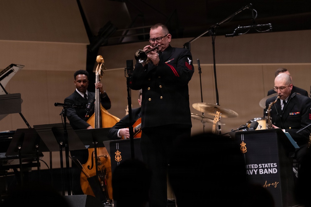 The U.S. Navy Band Commodores perform at the 2026 National Trumpet Competition