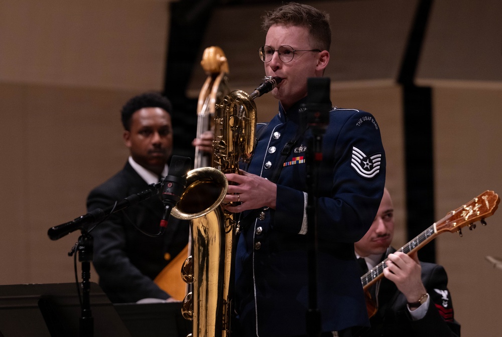 The U.S. Navy Band Commodores perform at the 2026 National Trumpet Competition
