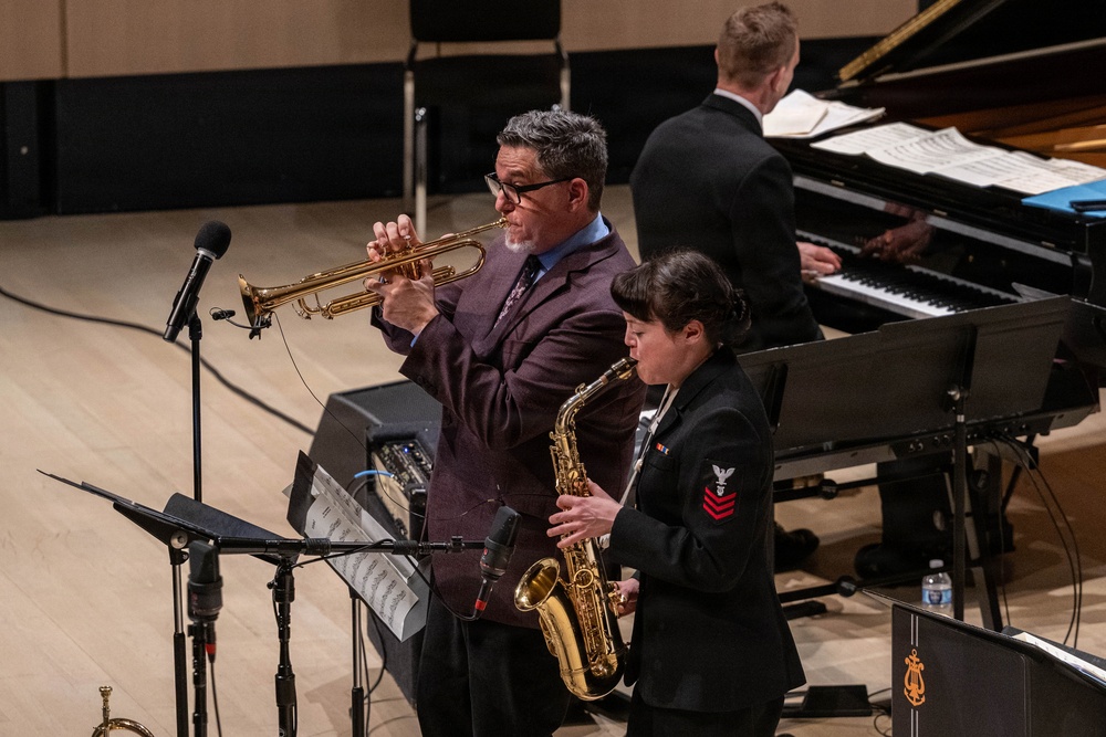 The U.S. Navy Band Commodores perform at the 2026 National Trumpet Competition