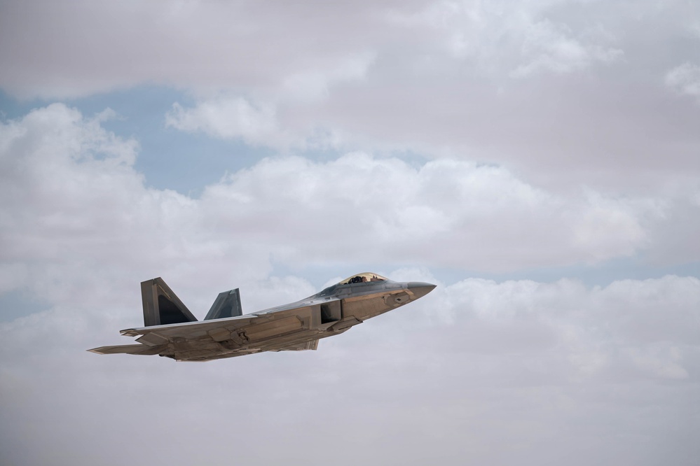 F-22 Raptors refuel during Operation Epic Fury