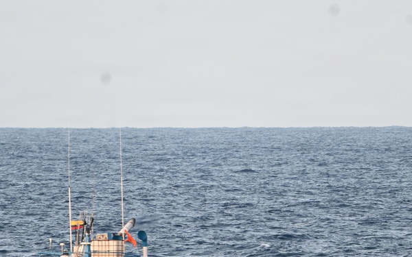 A Coast Guard Cutter Tampa boarding team interdicts nearly $12.8M in cocaine from fishing vessel towing three pangas in Eastern Pacific Ocean