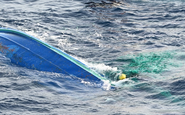 A Coast Guard Cutter Tampa boarding team interdicts nearly $12.8M in cocaine from fishing vessel towing three pangas in Eastern Pacific Ocean