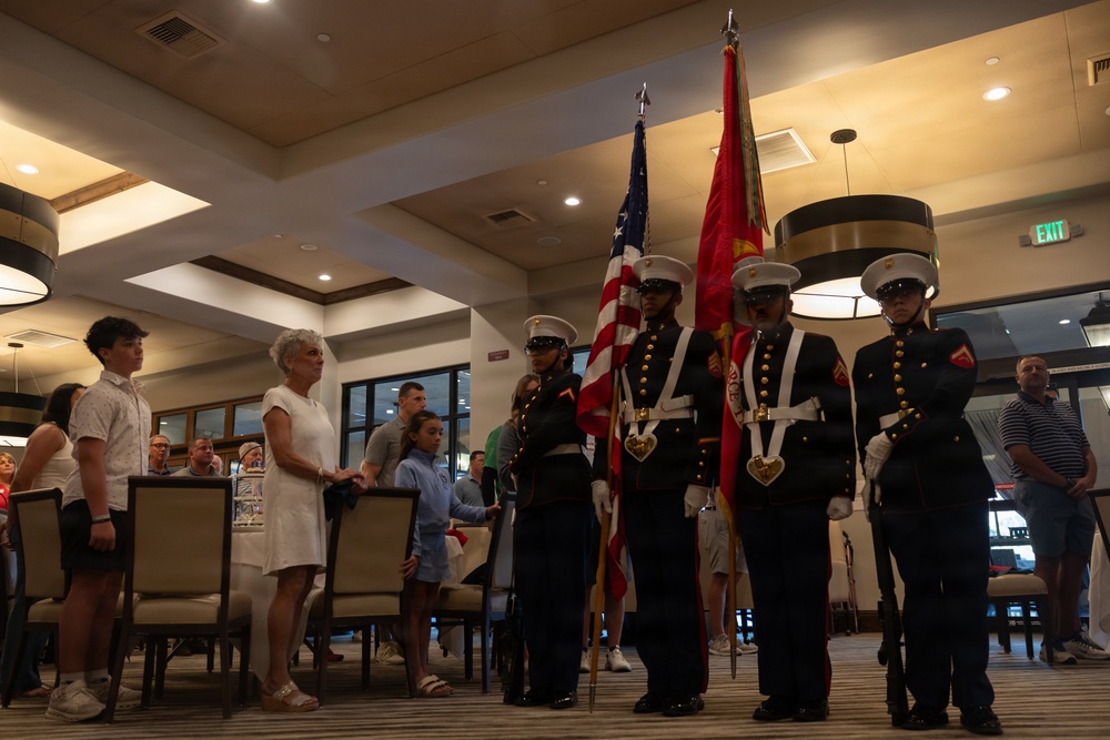 Color guard performs ceremony during Military Appreciation Night at Ironwood Country Club
