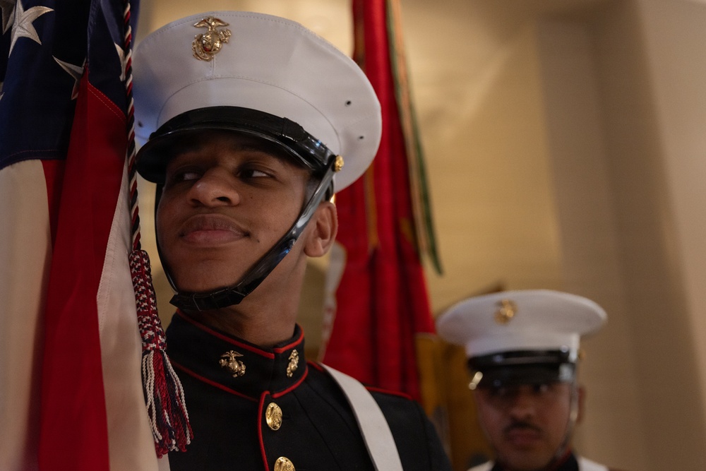 Color guard performs ceremony during Military Appreciation Night at Ironwood Country Club