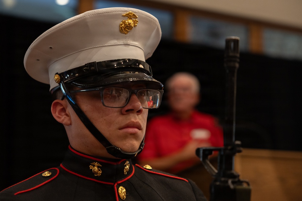 Color guard performs ceremony during Military Appreciation Night at Ironwood Country Club