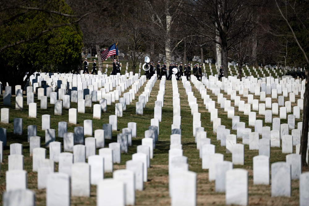Full Military Funeral Honors with Escort were Conducted for U.S. Navy Capt. Walter Flowers in Section 68