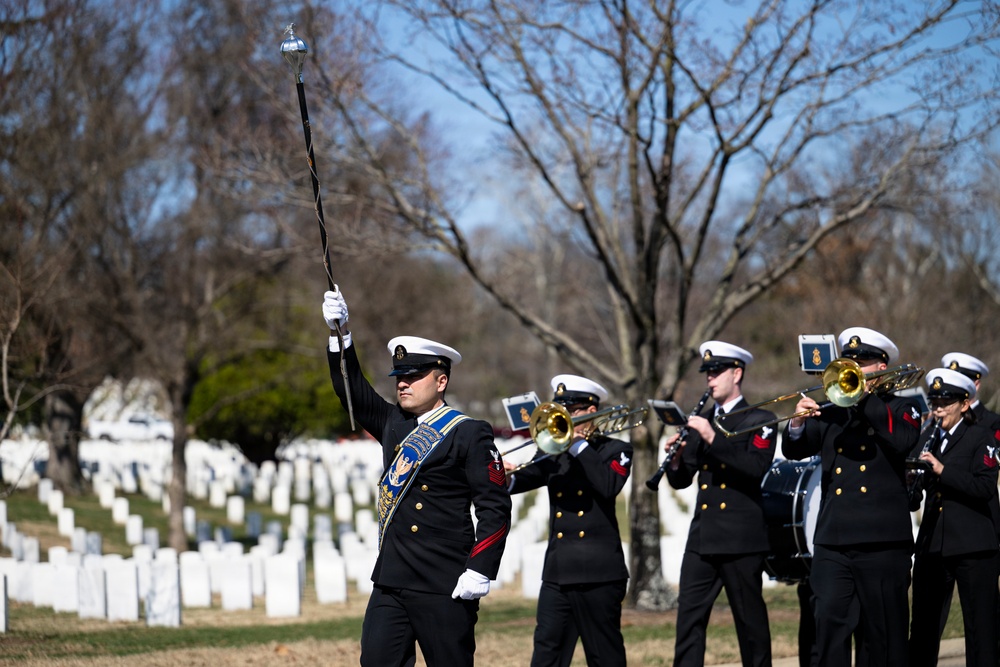 Full Military Funeral Honors with Escort were Conducted for U.S. Navy Capt. Walter Flowers in Section 68