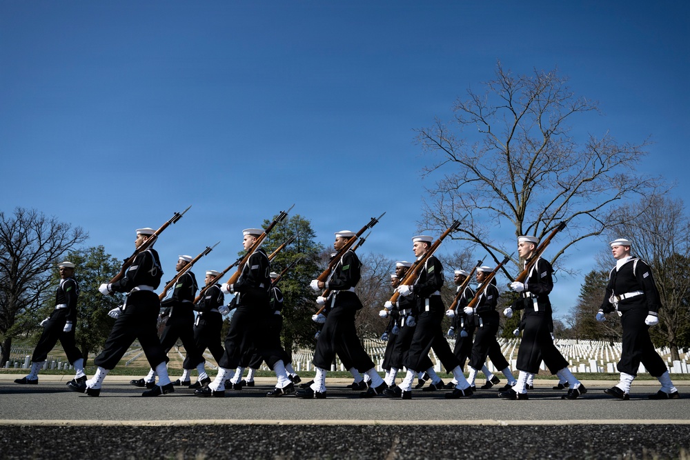 Full Military Funeral Honors with Escort were Conducted for U.S. Navy Capt. Walter Flowers in Section 68