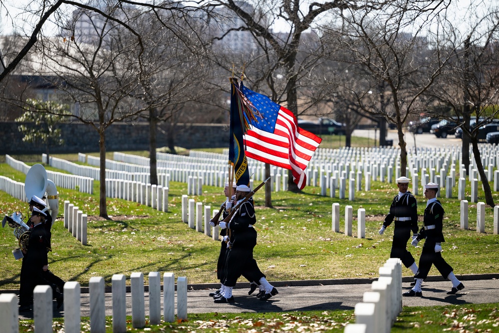 Full Military Funeral Honors with Escort were Conducted for U.S. Navy Capt. Walter Flowers in Section 68