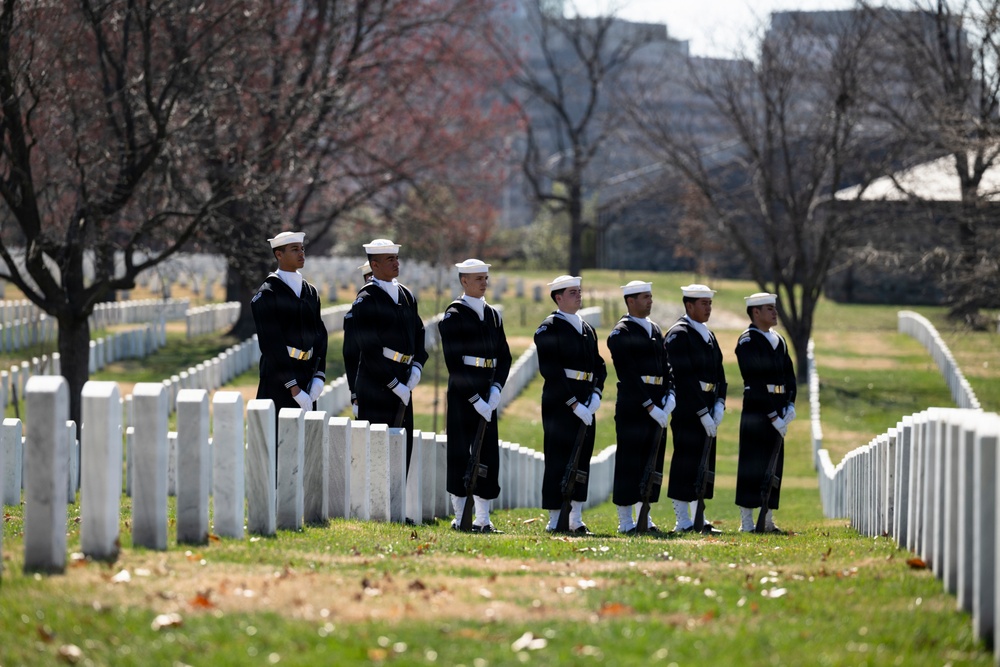 Full Military Funeral Honors with Escort were Conducted for U.S. Navy Capt. Walter Flowers in Section 68