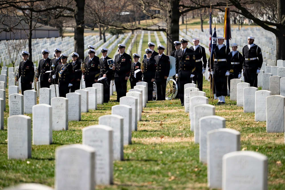 Full Military Funeral Honors with Escort were Conducted for U.S. Navy Capt. Walter Flowers in Section 68