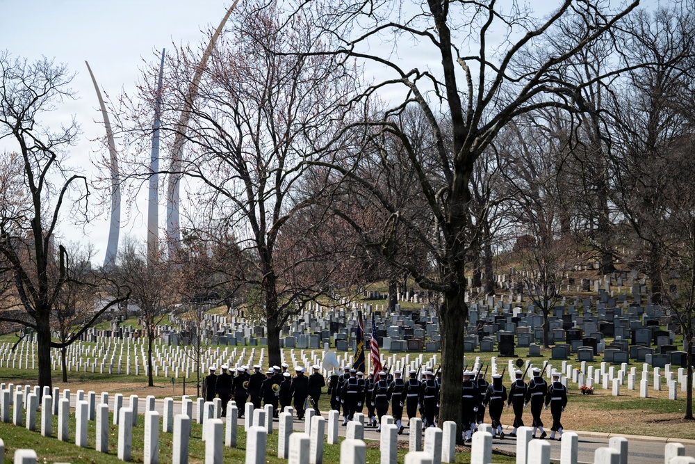Full Military Funeral Honors with Escort were Conducted for U.S. Navy Capt. Walter Flowers in Section 68