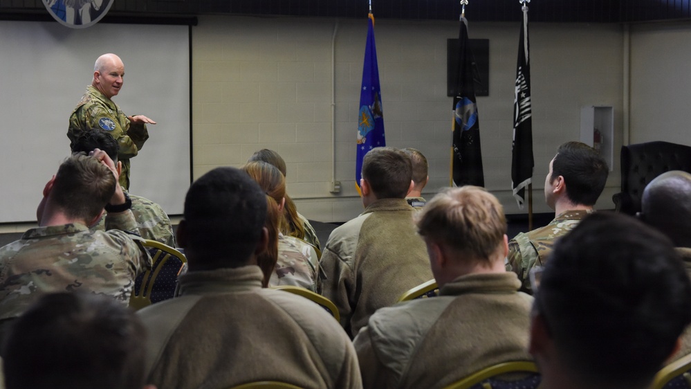 U.S. Space Forces - Space Commander and Command Senior Enlisted Leader visit Cavalier SFS